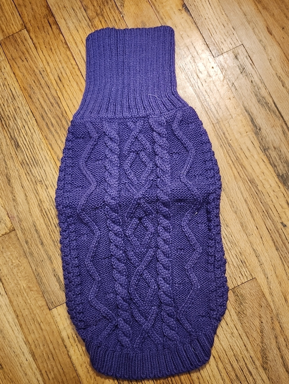 Cable Knit Purple Dog Sweater